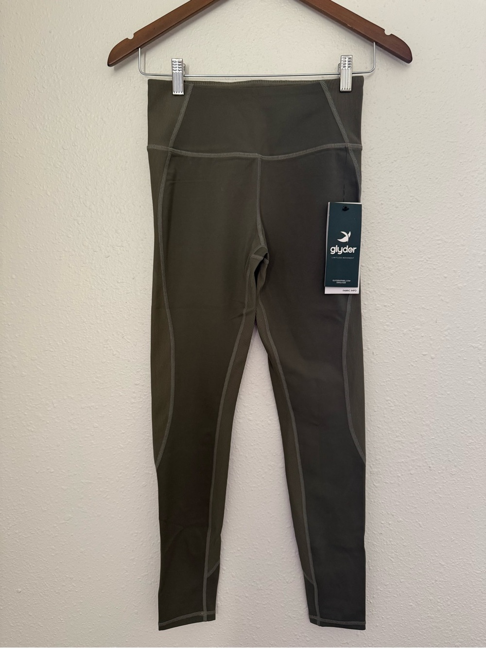 Glyder Tone Up Leggings Fern Ribbed High Rise Size S NWT